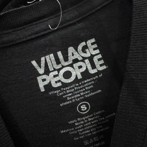 Vintage Village People T-Shirt Small | Black Disco Band Tee Live and Sleazy Grap - Picture 3 of 3